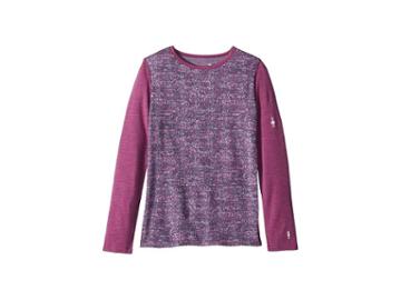 Smartwool Kids Merino 250 Base Layer Pattern Crew (little Kids/big Kids) (meadow Mauve) Men's Clothing