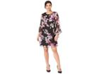 Nine West Cascading Sleeve Shift Dress (black/violet Dove Multi) Women's Dress