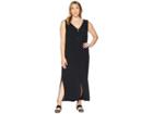 Kari Lyn Plus Size Florence Sleeveless Button Up Dress (black) Women's Dress