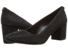 Michael Michael Kors Cher Flex Mid Pump (black/black/black Glitter Chain Mesh/hot Fix Stones) High Heels