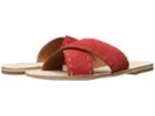 Frye Avery Pickstitch Slide (red Soft Oiled Suede) Women's Sandals