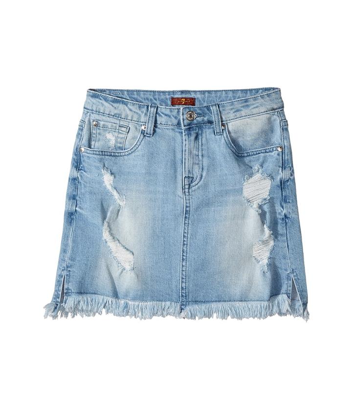7 For All Mankind Kids Denim Skirt In Bright Bristol (big Kids) (bright Bristol) Girl's Skirt