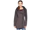 Michael Michael Kors Zip Front/zip Back Hooded Knit Coat A320673gz (gunmetal) Women's Coat