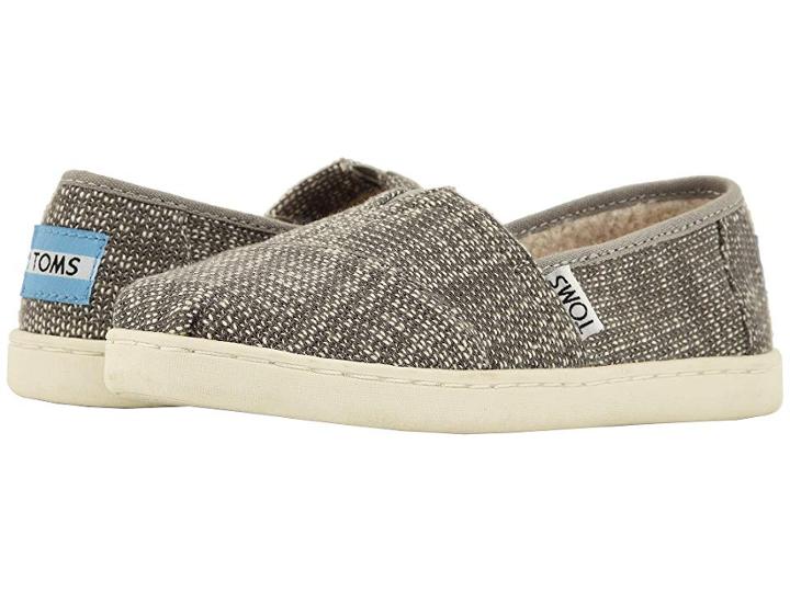 Toms Kids Alpargata (little Kid/big Kid) (shade Oblique Woven/faux Shearling) Kid's Shoes