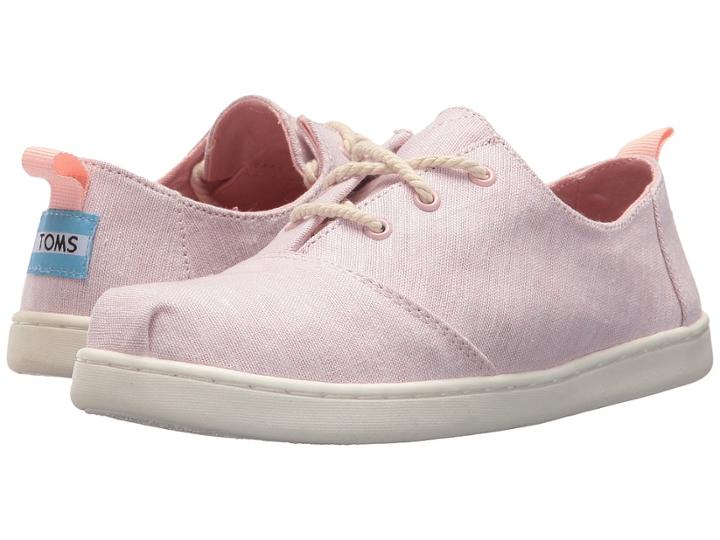Toms Kids Lumin (little Kid/big Kid) (blossom Slub Chambray) Girl's Shoes