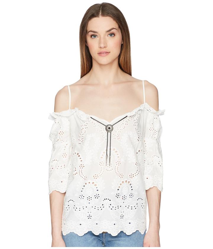 The Kooples Cotton Top With Fancywork Details (ecru) Women's Clothing