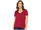 Stetson 1582 Rayon Jersey Knit Short Sleeve V-neck Tee (wine) Women's Clothing