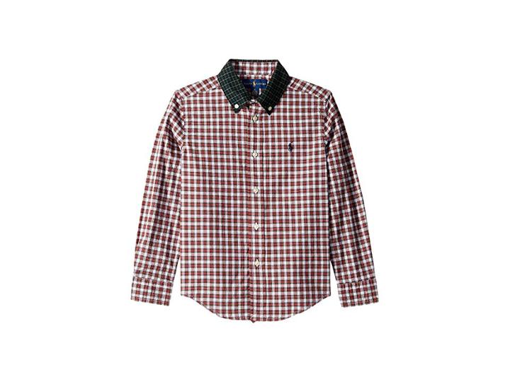 Polo Ralph Lauren Kids Tartan Cotton Poplin Shirt (little Kids/big Kids) (red Multi) Boy's Clothing