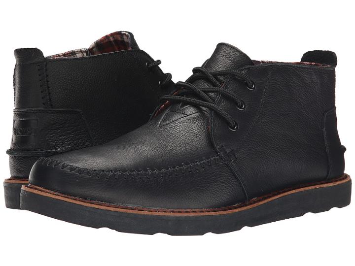 Toms Chukka Boot (black Full Grain Leather) Men's Lace-up Boots