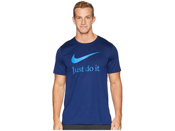 Nike Run Short Sleeve Gx (blue Void/signal Blue) Men's Clothing