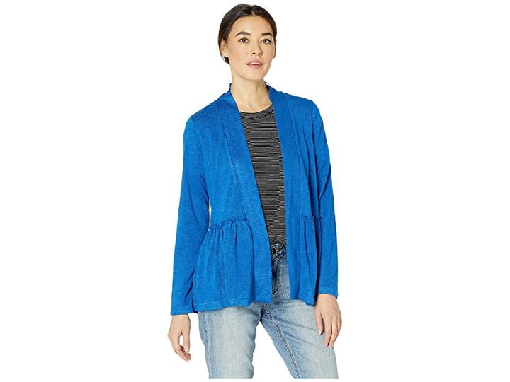 Bobeau Long Sleeve Babydoll Back Cardigan (true Blue) Women's Sweater