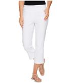 Tribal Stretch Bengaline 22 Flatten It Pull-on Capris (white) Women's Casual Pants