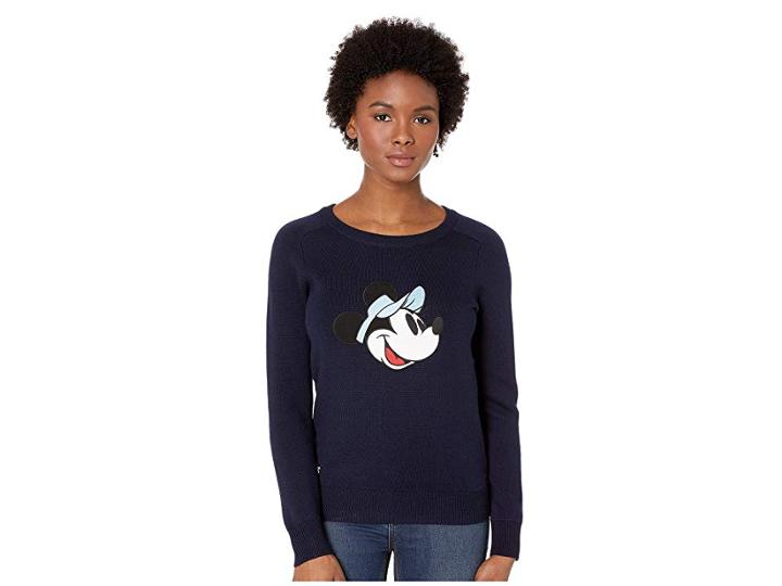 Lacoste Long Sleeve Crew Neck Disney Sweater (navy Blue/navy Blue) Women's Sweater