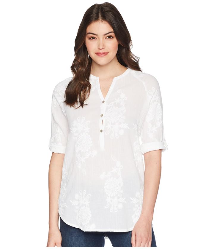 Royal Robbins Oasis Top (white) Women's Short Sleeve Pullover