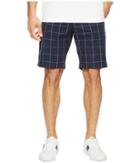 Lacoste Windowpane Check Bermuda Shorts (navy Blue/white) Men's Shorts