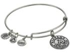 Alex And Ani University Of Alabama(r) Logo Charm Bangle (rafaelian Silver Finish) Bracelet