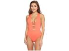 Isabella Rose Beach Solids Maillot (persimmon) Women's Swimsuits One Piece