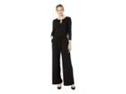 Eci Long Sleeve Front Keyhole Jersey Jumpsuit (black) Women's Jumpsuit & Rompers One Piece