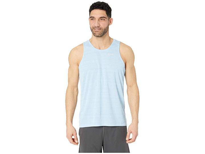 Nike Dry Miler Tank Top (psychic Blue/heather/reflective Silver) Men's Sleeveless