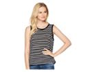 Three Dots Saguaro Stripe Tie-back Tank Top (black) Women's T Shirt
