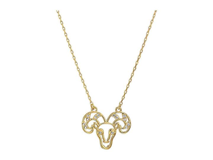 Kate Spade New York Celestial Charm Aries Pendant Necklace (clear/gold) Necklace