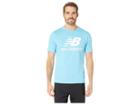 New Balance Essentials Stacked Logo Tee (enamel Blue) Men's T Shirt