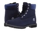 Timberland 6 Premium Leather And Fabric Waterproof Boot (dark Blue Nubuck/velvet Collar) Women's Waterproof Boots