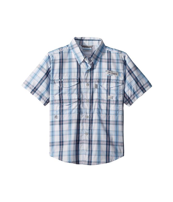 Columbia Kids Super Boneheadtm S/s Shirt (little Kids/big Kids) (sail Plaid) Boy's Short Sleeve Button Up