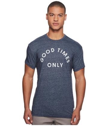 The Original Retro Brand Good Times Only Short Sleeve Mocktwist Tee (mocktwist Navy) Men's T Shirt