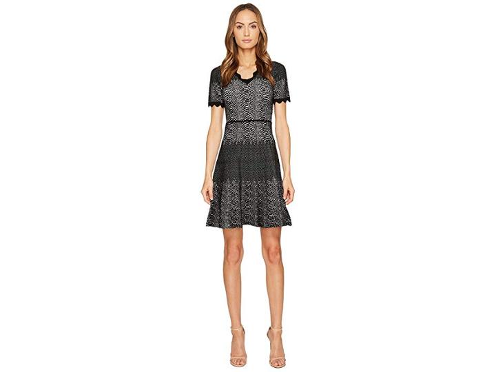 Yigal Azrouel Snakeskin Jacquard V-neck Dress (black) Women's Dress