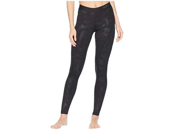 Nike Pro Warm Embossed Wing Tights (black/black) Women's Casual Pants