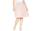Unique Vintage Plus Size Rye Swing Skirt (pink/white Stripe/floral) Women's Skirt