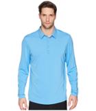 Adidas Golf Climacool(r) Upf Long Sleeve Polo (lucky Blue) Men's Clothing