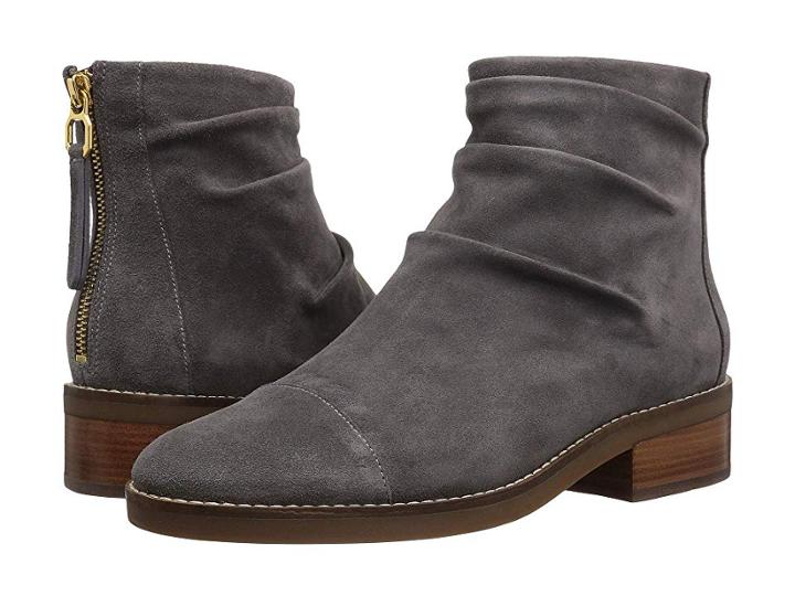 Cole Haan Riona Grand Back Zip Bootie (stormcloud Suede) Women's Boots