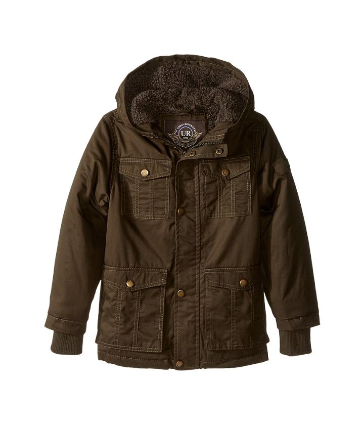 Urban Republic Kids Cotton Twill Safari Jacket (little Kids) (olive) Boy's Coat
