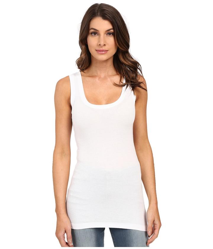 Heather Basic Rib Tank Top (white) Women's Sleeveless