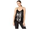Vince Camuto Fish Scale Sequin Cami (rich Black) Women's Sleeveless