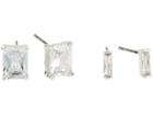 Lauren Ralph Lauren Set Of 4 Mixed Stone Stud Earrings (silver/crystal) Earring