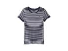 Polo Ralph Lauren Kids Striped Ruffled Jersey Top (little Kids/big Kids) (french Navy/white) Girl's Clothing