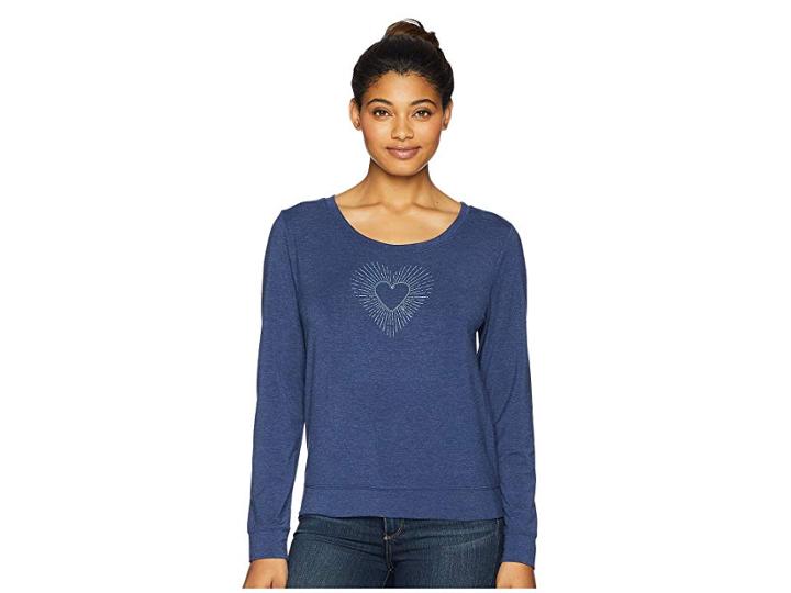 Life Is Good Heart Burst Supreme Scoop (darkest Blue) Women's T Shirt