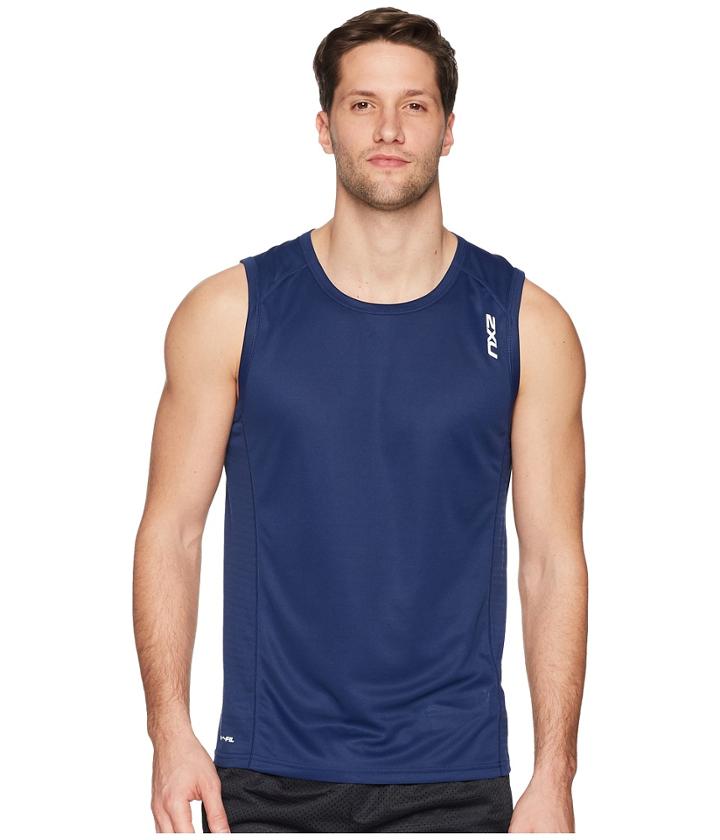 2xu Xvent Tank Top (navy/navy) Men's Sleeveless