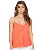 Jack By Bb Dakota Landry Rayon Challis Top With Lace Trim (spriced Coral) Women's Clothing