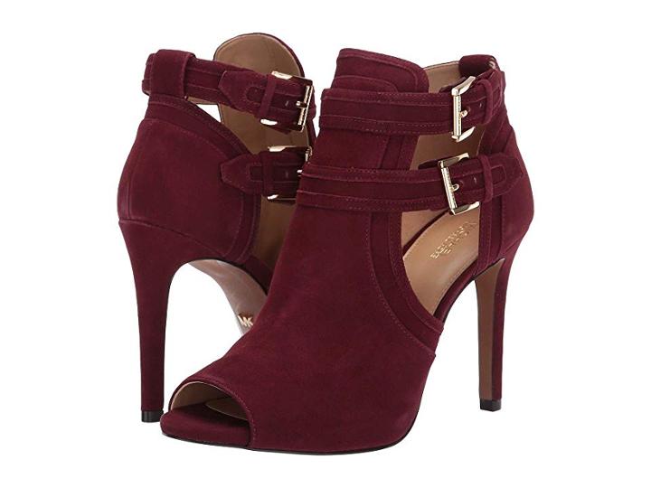 Michael Michael Kors Blaze Open Toe Bootie (oxblood) Women's Pull-on Boots