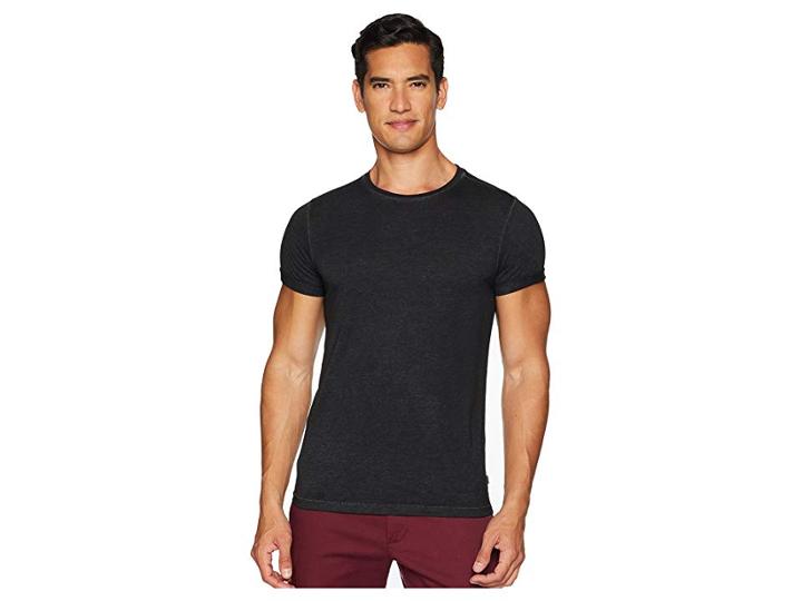 Scotch & Soda Summer Tee In Ausbrenner Quality (black Melange) Men's T Shirt