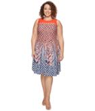 Nic+zoe Plus Size Fiore Twirl Dress (multi) Women's Dress