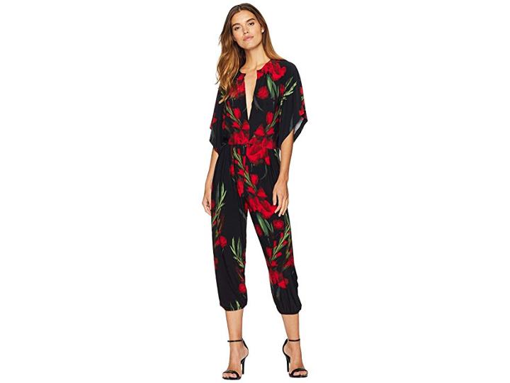 Kamalikulture By Norma Kamali Rectangle Jog Jumpsuit (blooming Roses) Women's Jumpsuit & Rompers One Piece