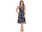Tahari By Asl Petite Applique Party Dress (navy/royal/ivory) Women's Dress