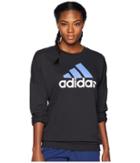 Adidas Badge Of Sport Pullover (black/real Lilac) Women's Sweatshirt
