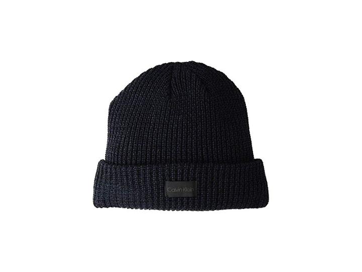 Calvin Klein Marled Ragg Hat (dark Navy) Knit Hats