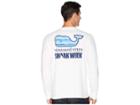 Vineyard Vines Shark Week Whale Line Whale Fill Pocket Tee (white Cap) Men's T Shirt